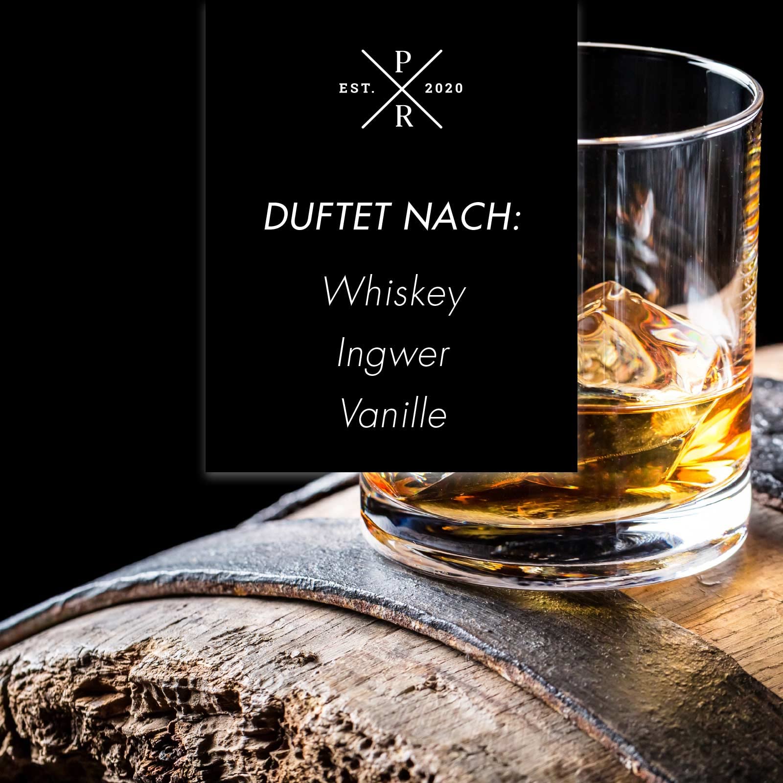 Duża świeca zapachowa w słoiku z pokrywką | Whiskey Honey | świeca zapachowa dla mężczyzn, długi czas palenia (140 h), świeca zapachowa z wosku sojowego, białe (623 g)