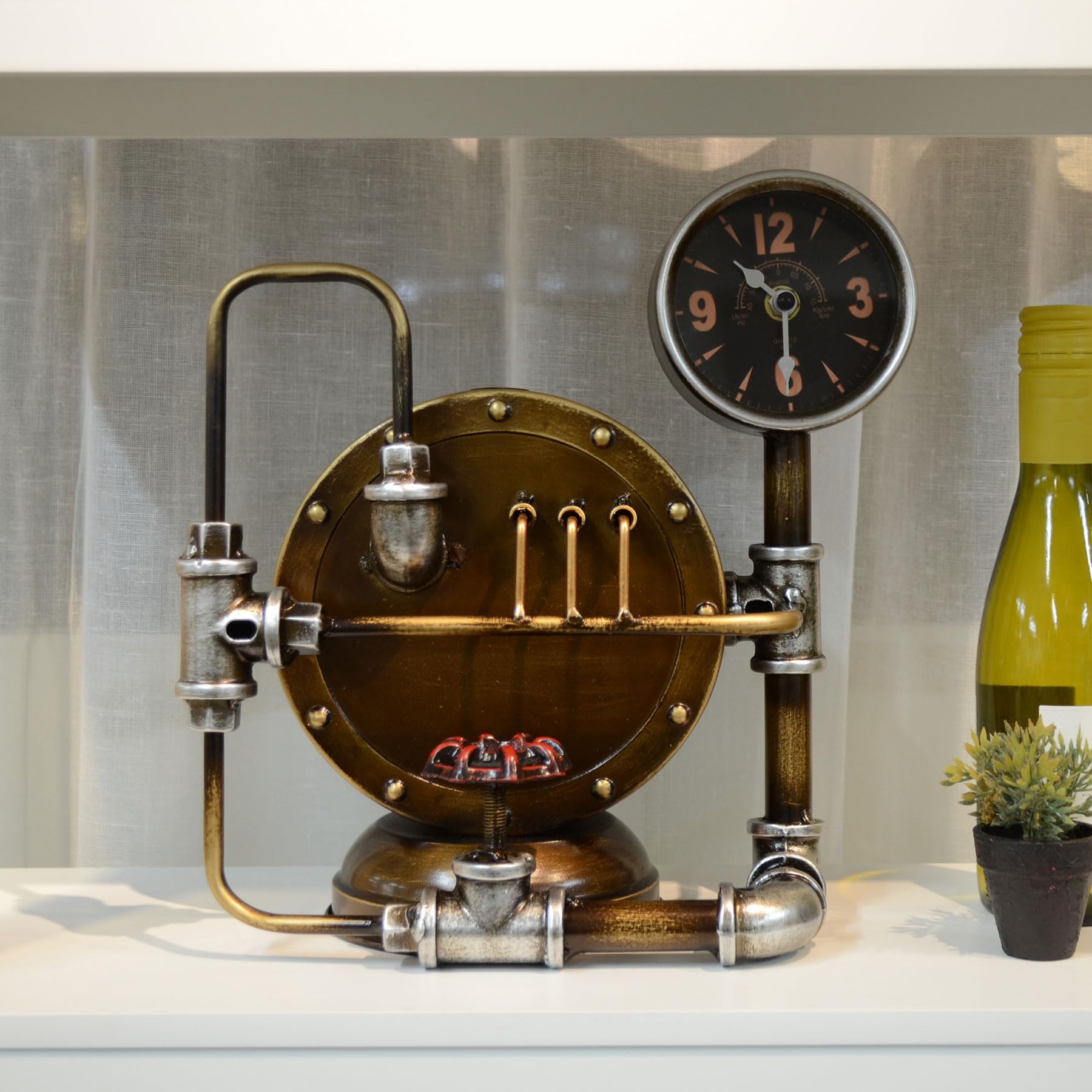 Amazon.co.jp: ビーシーエル(b.c.l) スチームパンク 置時計 ブラック