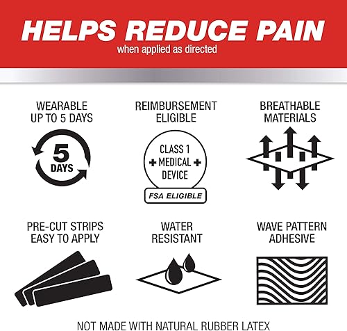 Miniatura 2 de Mueller Sports Medicine Typhoon Kinesiology Therapeutic Tape, Quality Athletic Tape, Latex Free, 20 Pre-Cut I-Strips, 2" x 9.75" Each Strip