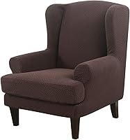 Vista 11 de GULI Wingback - Funda para silla de 2 piezas, fundas para silla de sillón, fundas de elastano para sofá, protector de muebles, lavable a máquina