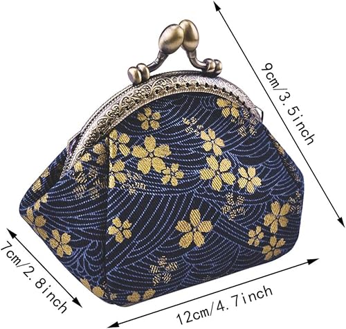 Miniatura 7 de Oyachic Monedero de lona con diseño floral, estilo vintage, con cierre de cierre, para niñas y mujeres