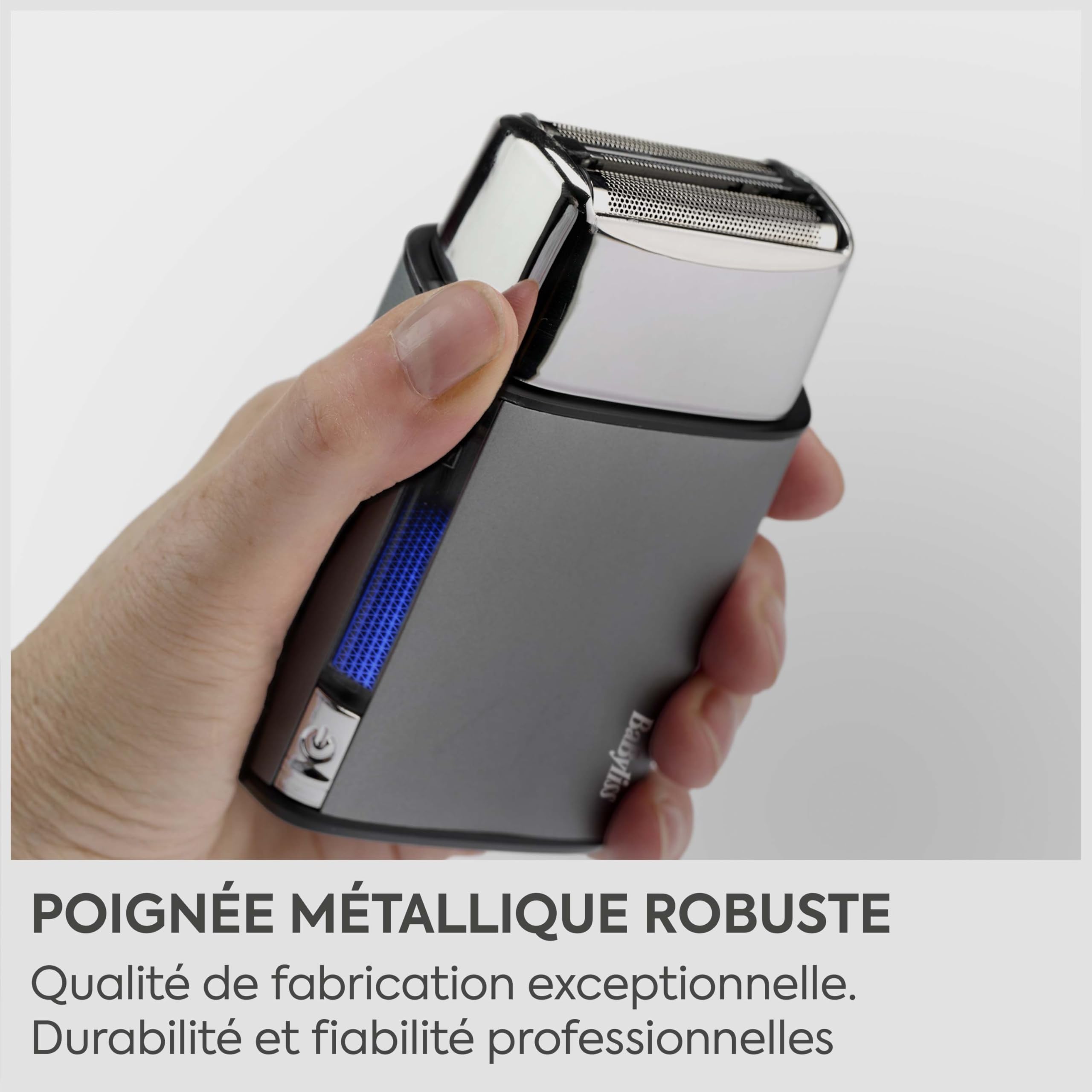 Rasoir BaByliss Super‑X à double grille pour homme – Finition ultra‑lisse, grilles en acier japonais, lithium‑ion sans fil, Wet & Dry IPX7, USB‑C, FS996DE