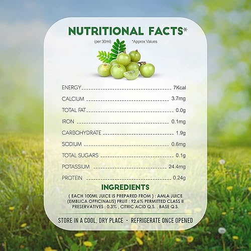 Miniatura 2 de GARDEN OF NUTRITION Jugo de hierbas y ayurvédicas Amla Premium  Puro y natural  Rica fuente de vitamina C natural (16.9 fl oz) Paquete de 1