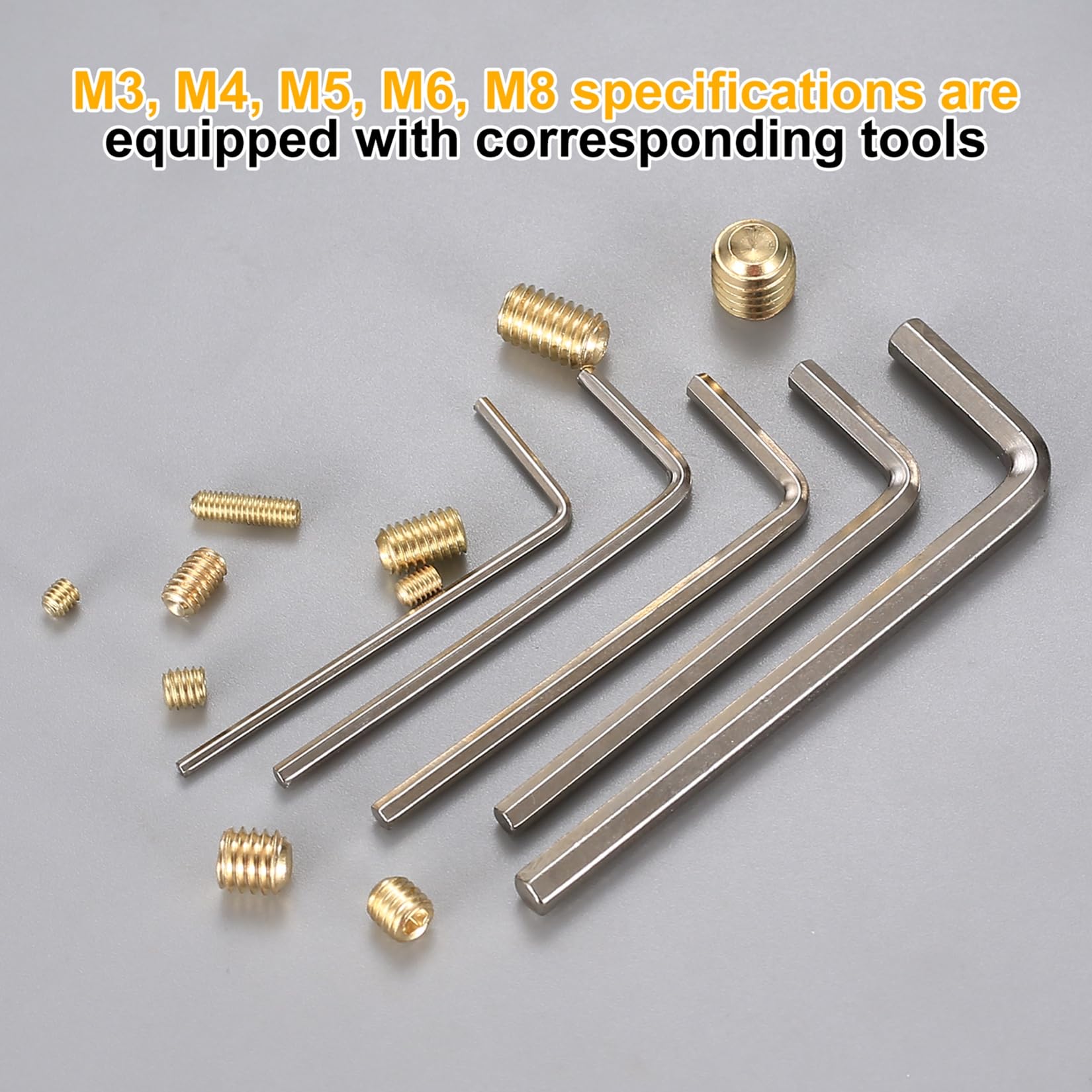 300 Pezzi Viti A Testa Esagonale - Set M3/M4/M5/M6/M8 Con 5 Chiavi A Brugola - Foto 10