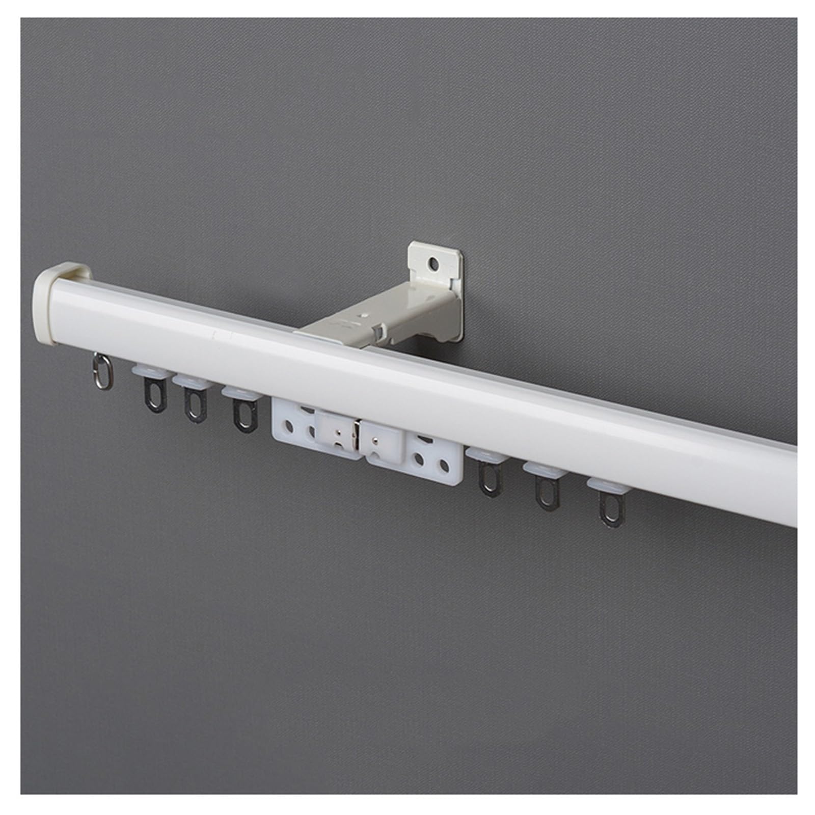 Zestaw szyn do zasłon sufitowych, szyna działowa ze stopu aluminium, regulowana długość (szara, 75 cm, biała, 240 cm), idealna do zasłon domowych i biurowych