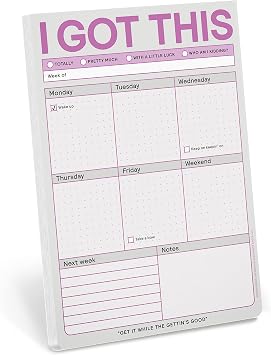 1-Count Knock Knock I Got This Pad, To Do List Notepad, Daily Planner Pad & Funny Home Office Supplies, 6 x 9-inches