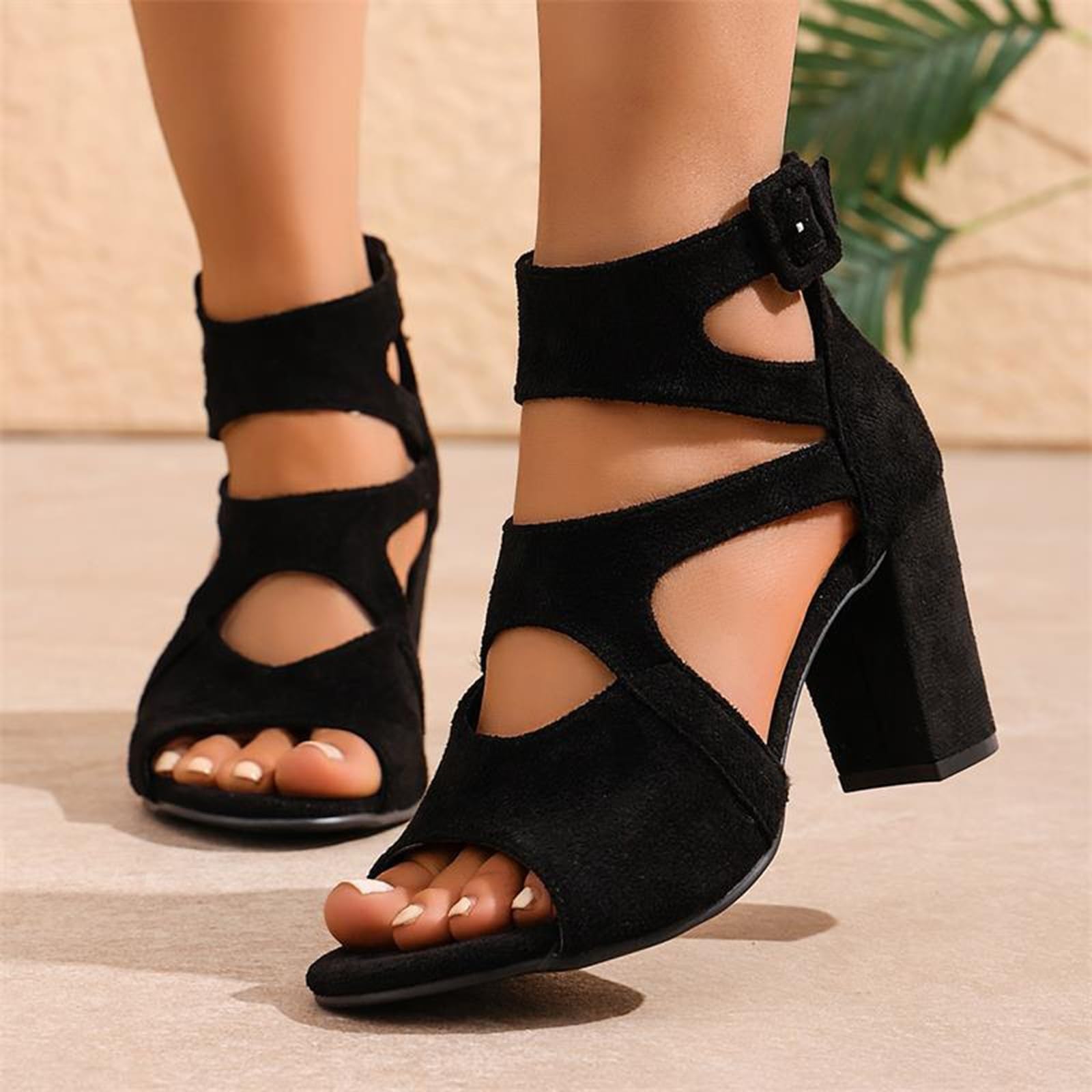 Sandalen Damen mit Absatz Sommer Hallux Valgus High Heels Schuhe Sommerschuhe Offene Slingback Pumps Elegant Sandaletten Absatzschuhe Sandale & Slides Tanzschuhe - 2