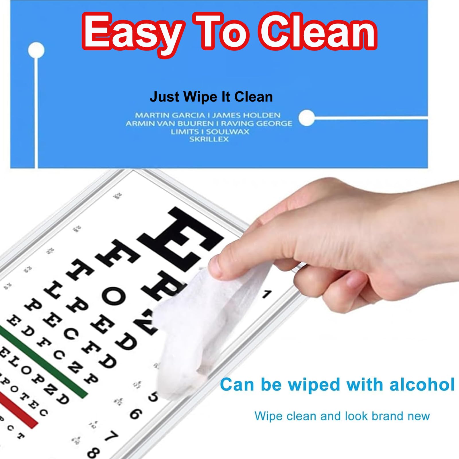 Tavola per Test della Vista Antiriflesso E Resistente allo Sbiadimento, Tavolo Luminoso a LED, Misurazione della Distanza di 2,5 M, Lega di Alluminio, per Studi Medici, Scuole E Casa