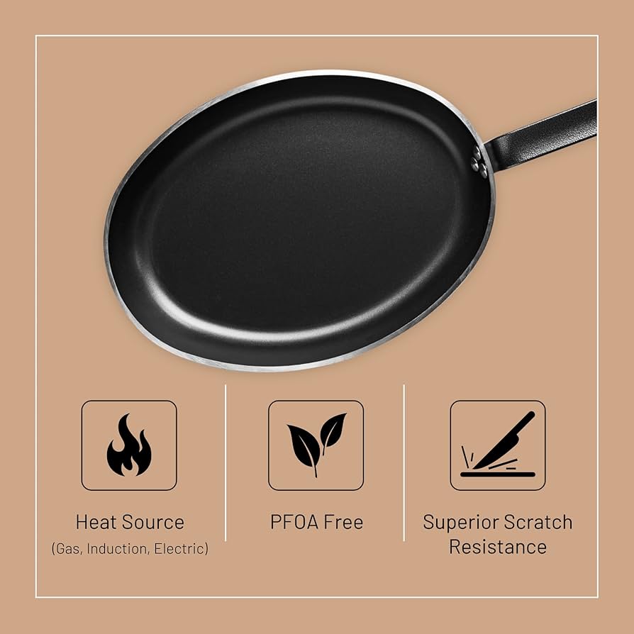 オーバルノンスティックフライパン Amazon｜デバイヤー ノンスティック オーバルフライパン 36