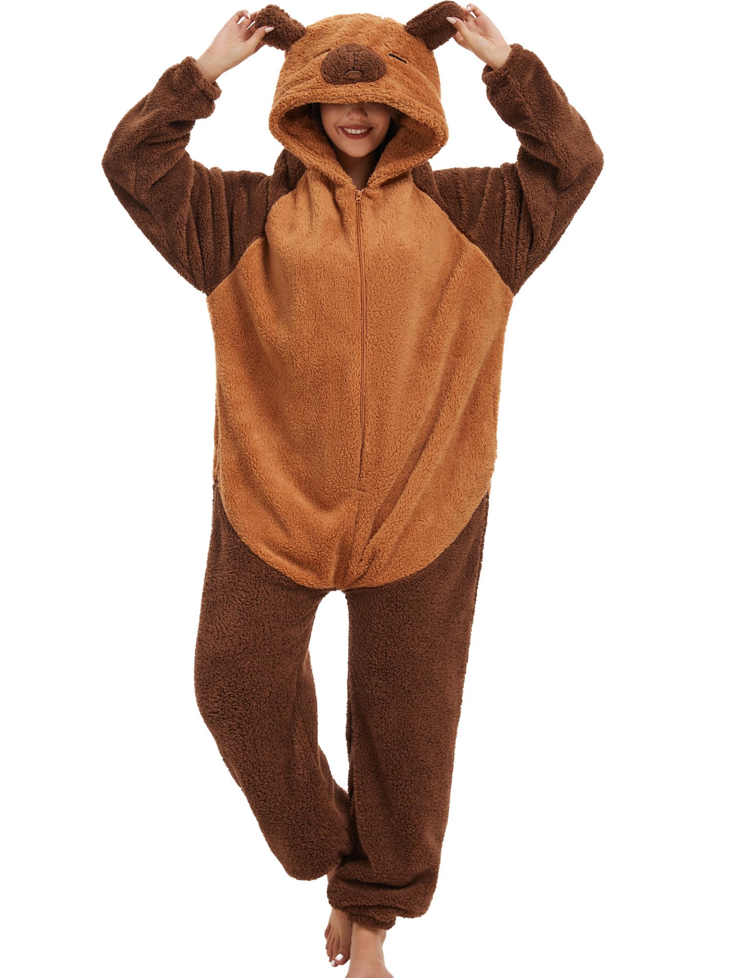 LATH.PIN Pijama de una pieza para mujer, mono para adultos, disfraz de animal, mono unisex, para cosplay, carnaval, Navidad, Halloween