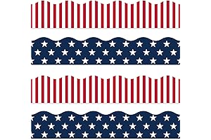 Whaline 69 Ft Patriotic Classroom Border Decorations