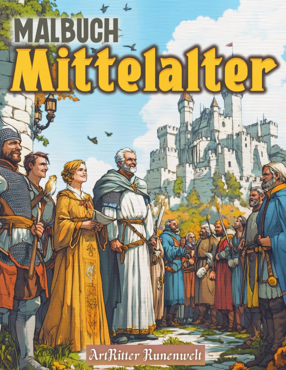 Malbuch Mittelalter: Historische Muster und Szenen zum Ausmalen für Erwachsene