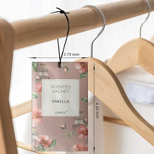 Miniatura 3 de Paquete de 14 sobres perfumados para cajones y armarios, lavanda, rosa, jazmín, océano, vainilla, sándalo, 6 aromas, caja de regalo