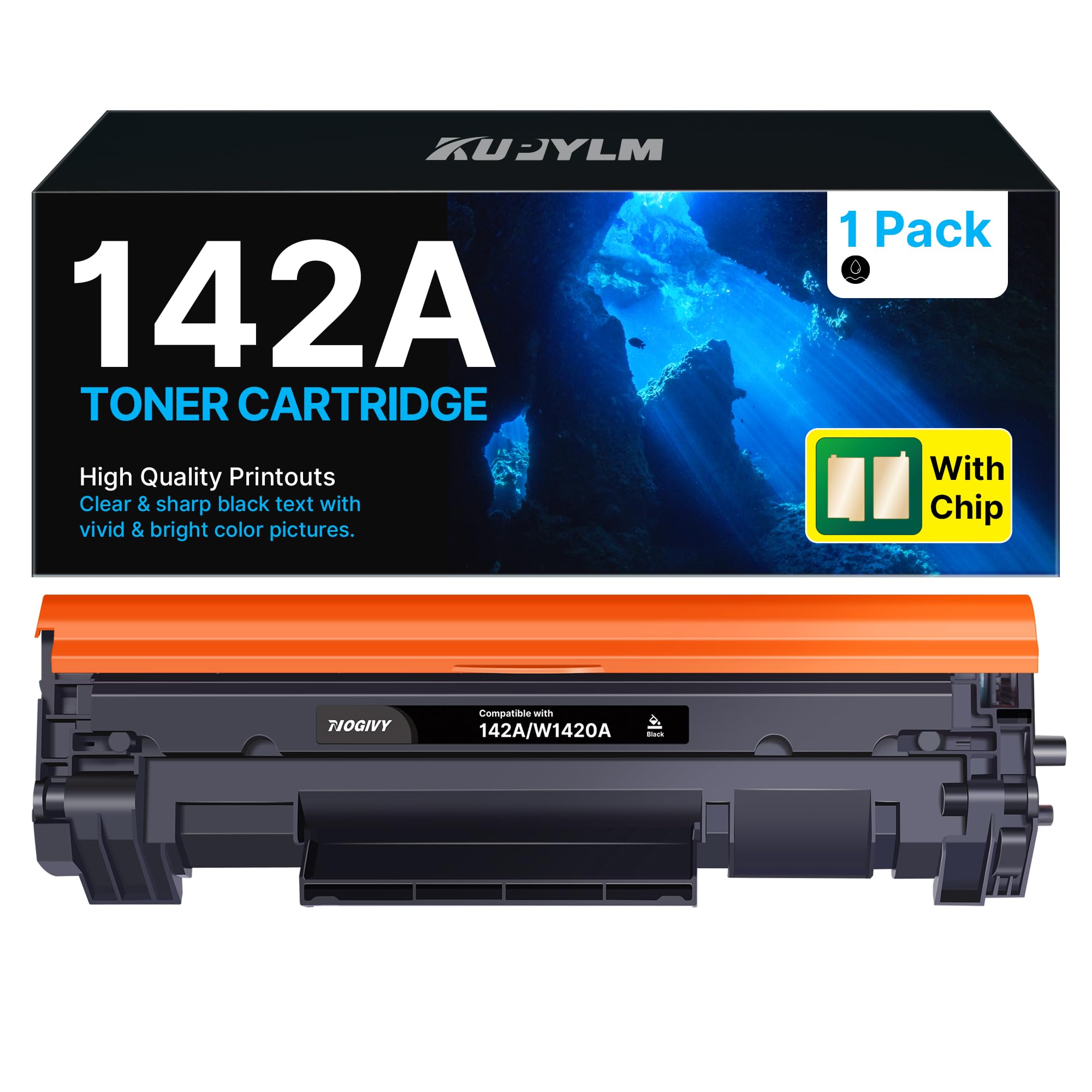 KUPYLM 142A (Con Chip) toner Compatibile per HP Laserjet M140W toner(1Nero) | Compatibile per HP Laserjet M110w M110 MFP M140w M140 M139w M139 142A W1420A 142X W1420X (Con Chip, 1 Nero)