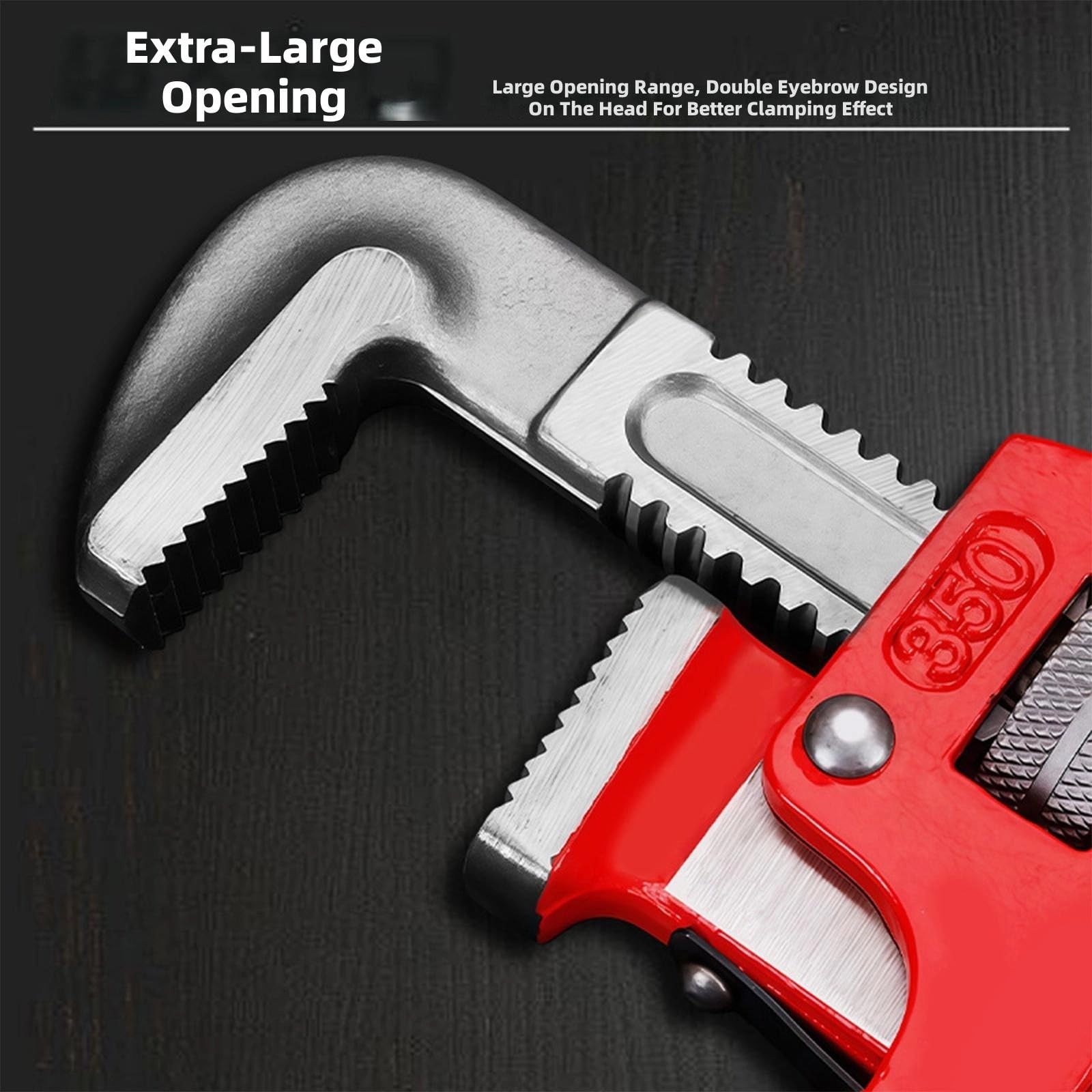Llave ajustable de gran apertura, mango largo universal, llave mecánica para taller, llave de fontanero de mano ajustable