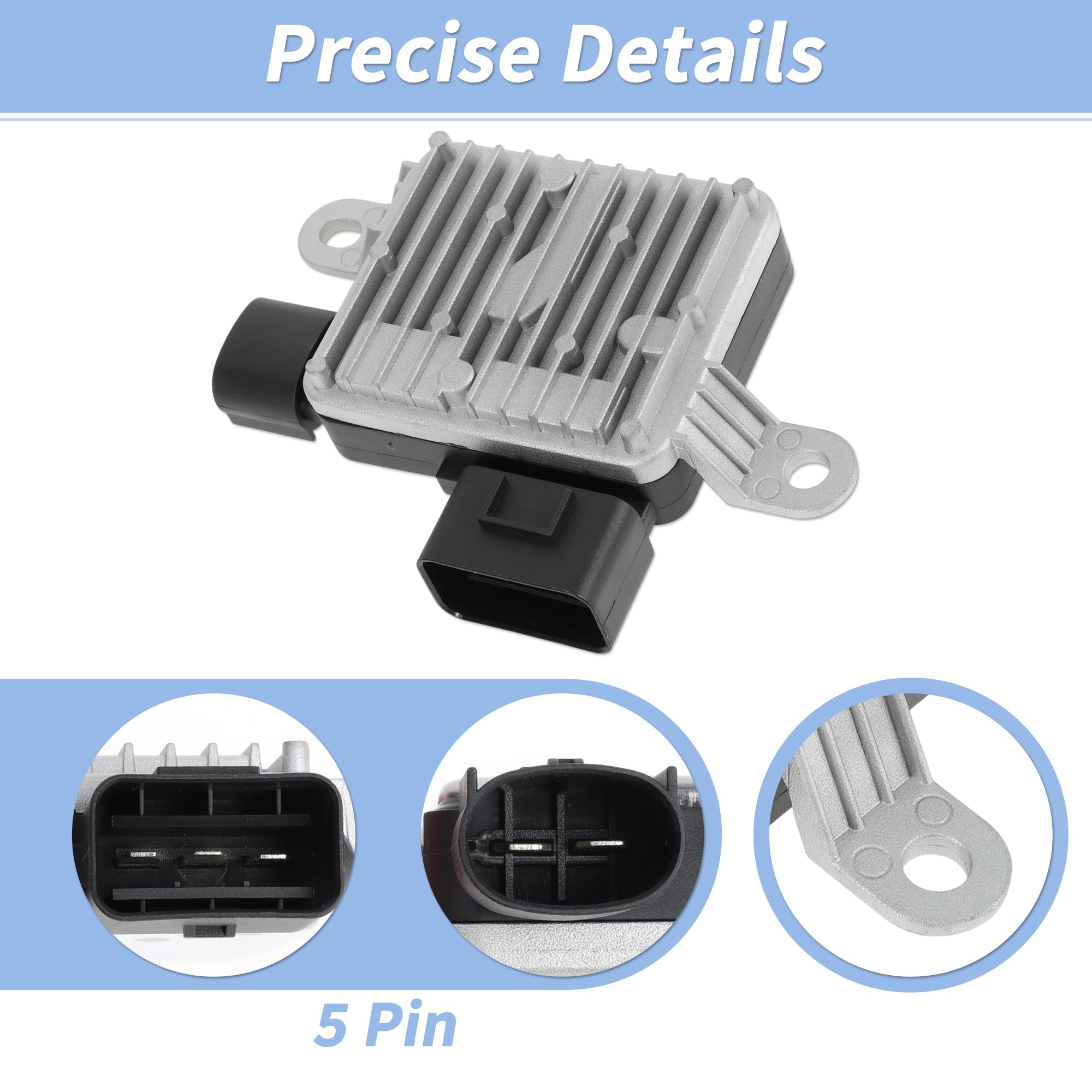 Cooling Fan Control Module Für Kia Sportage 2.4L 17-22 1pc | Für Kia Seltos 21-23, Für Hyundai Kona 1.6L 18-21, Metall, Größe 13x9cm, 5 Pin, OE 25385D9000