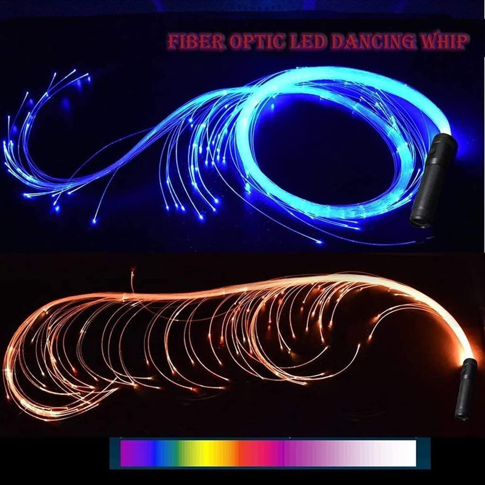 Bicchiere a Fibra Ottica Frusta in Fibra Ottica a LED, Frusta Leggera, Frusta Pixel Girevole a 360° con 10 Colori, Frusta Leggera, Giocattolo a Flusso Perfetto for la Danza, Le Feste