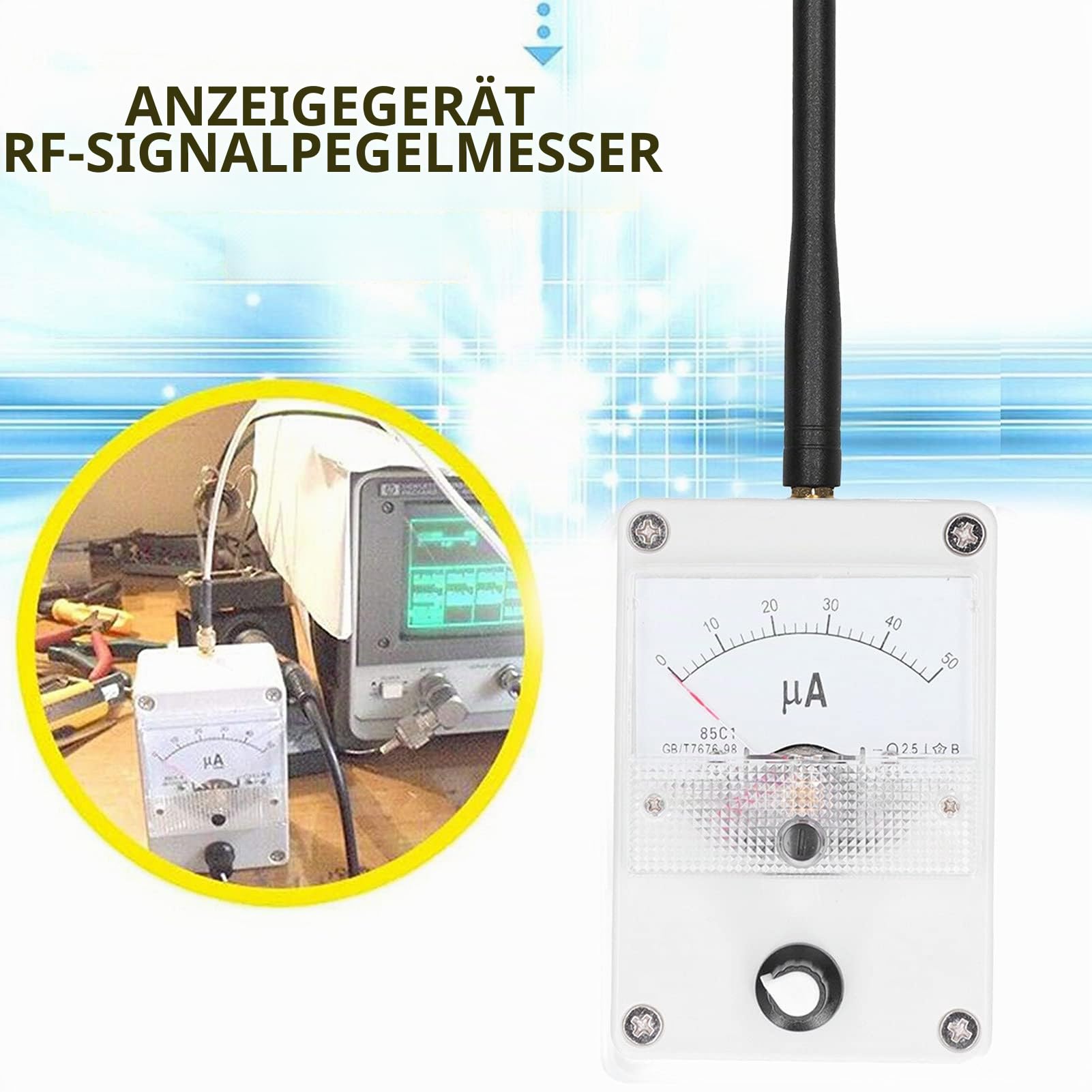 Feldstärkemessgerät, HF-Signalpegelmessgerät 100K-1000MHz Feldstärkeanzeige Für Funkantennenstrahlung