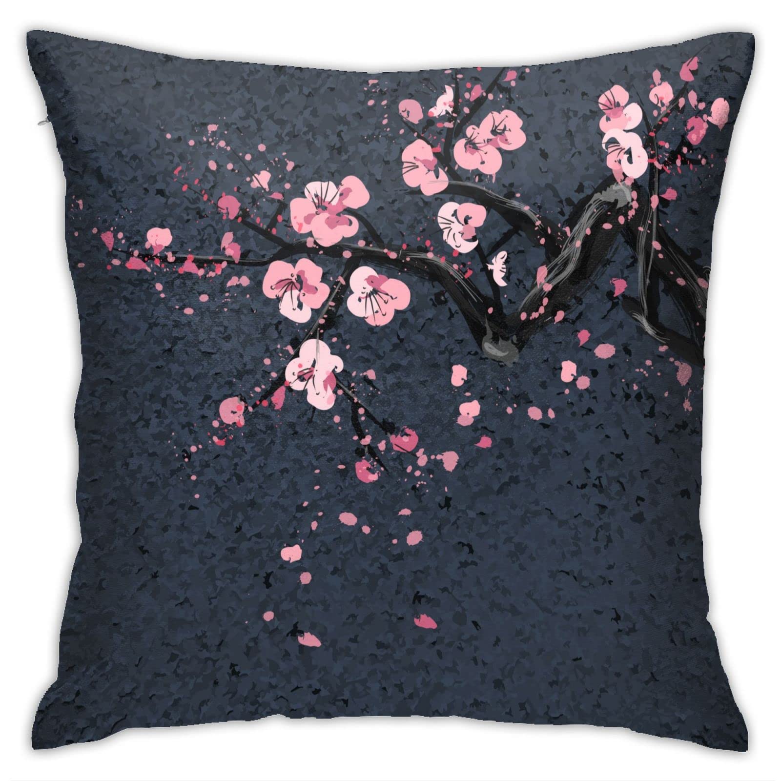 Throw Pillow Covers Japanese Cherry Sakura Blossom Design Square Pillowcase for Home Decor Sofa Car Bedroom Pillow case 18x18inch