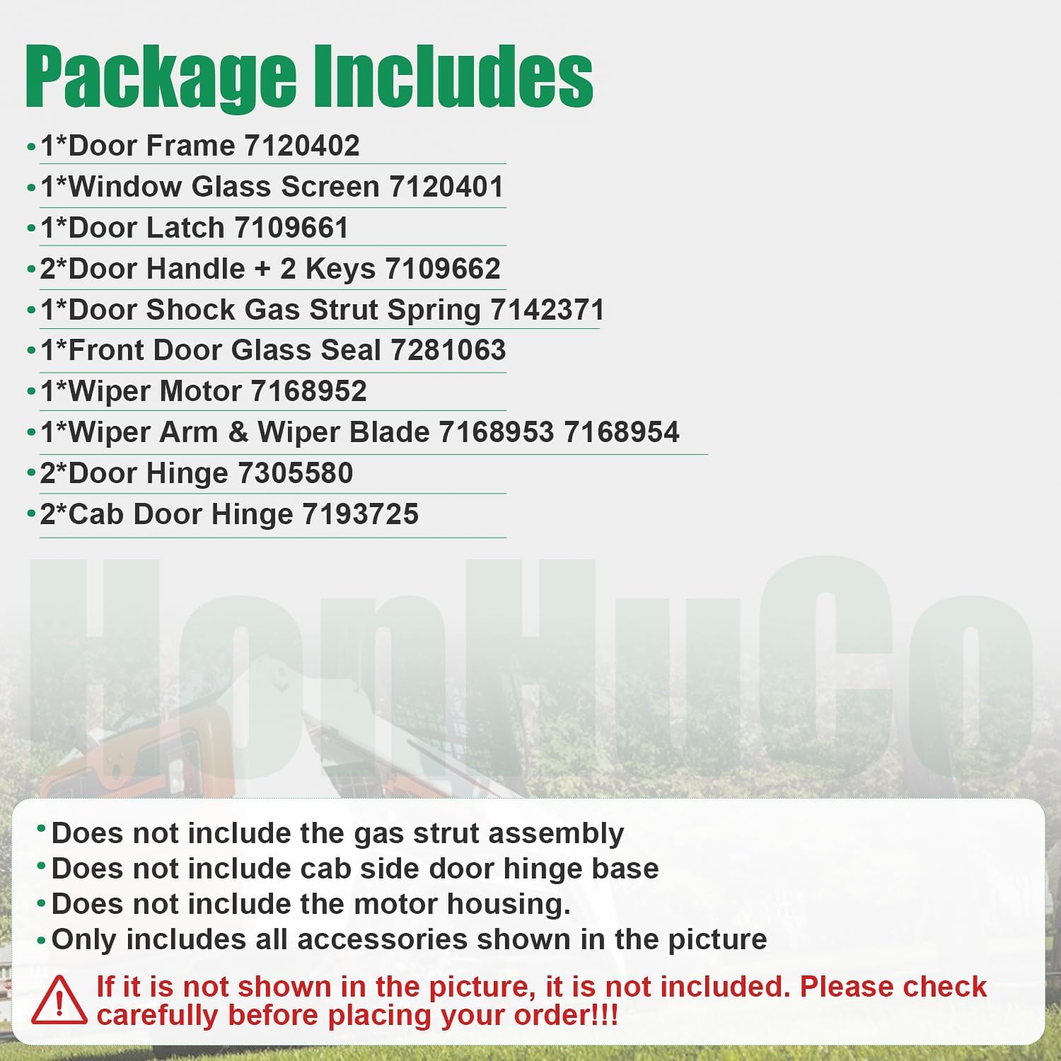 7120401 Front Door Frame Glass Assembly Compatible with Bobcat A770 AWD S Models S590 S650 S770 S570 for Compact Track Loaders T595 T590 T650 T740 T450 Glass 7120402 7109662 7281063 7193725