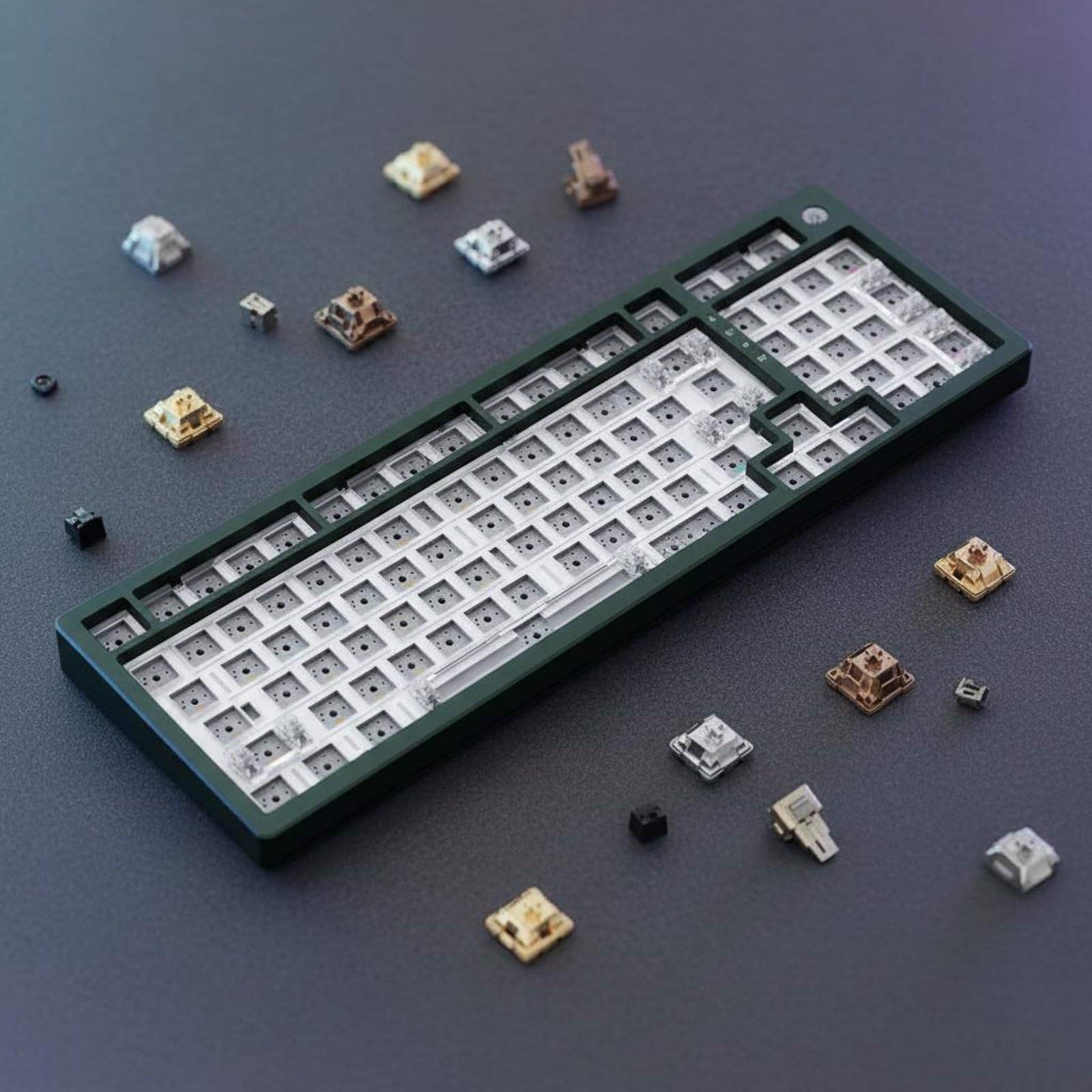 Tastiera Meccanica 75% con Rotella di Controllo Retroilluminazione RGB Kit Tastiera Base 75% Hot-Swappable Periferica Computer per Programmatori, Burgundy 98