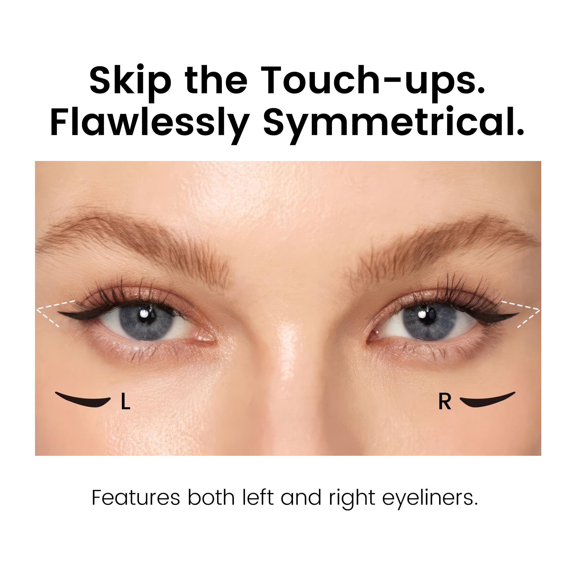 Unicos Winged Eyeliner Stamp - 90° Ergonomic Cat Eye Makeup Tool with Dual-Sided L/R Symmetry, Waterproof & Smudge-Proof Liquid Eye Liner Pen, 2.1ml High Capacity, Long Lasting Finish, 12mm — view 3