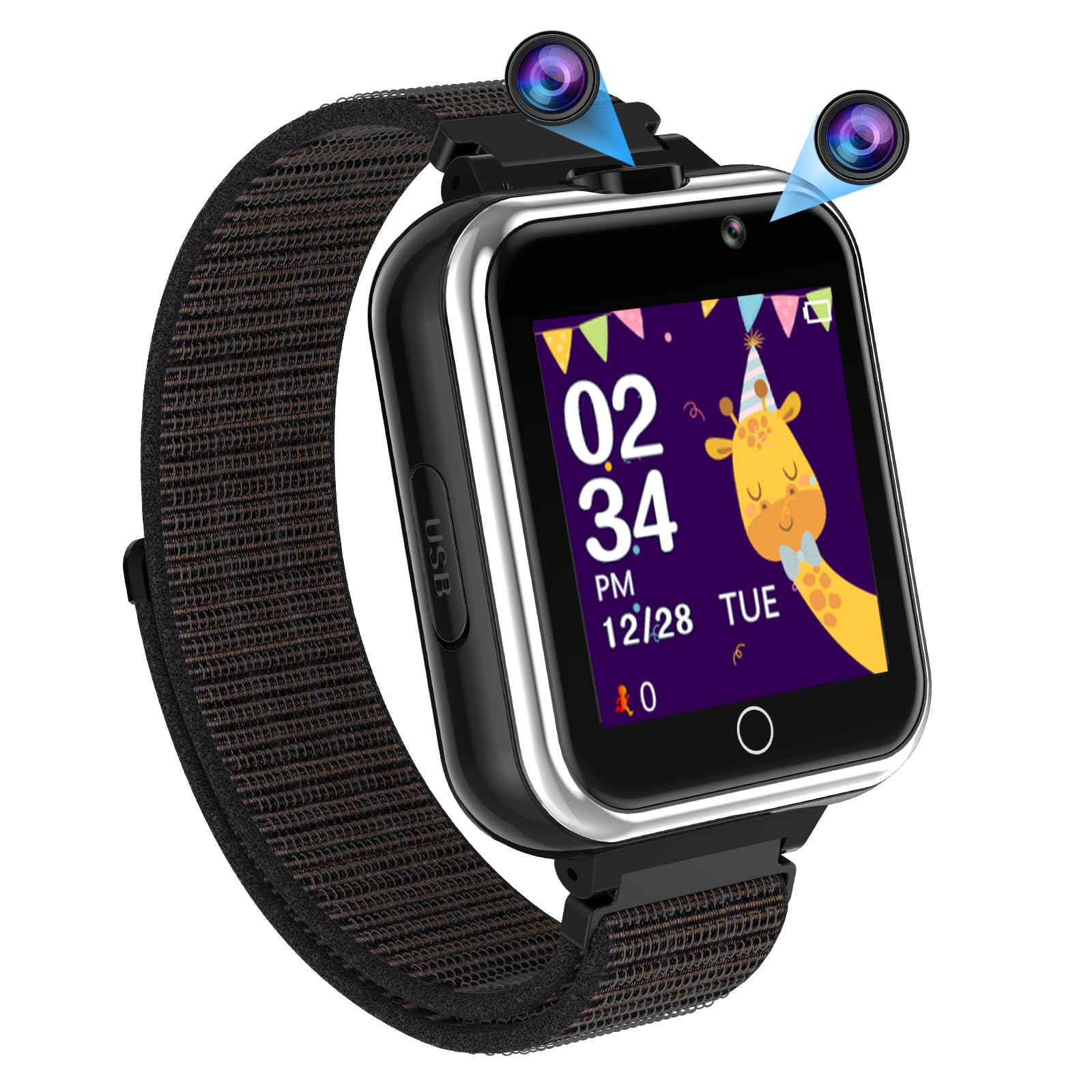 PTHTECHUS Smart Watch for Kids with MP3 Music Double Cameras Video Player 24 of Games Recorder Pedometer Alarm Clock Calculator Flashlight Watch Toys