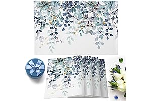 Elegant Leaf Spring Plant Placemats Set of 6 Washable
