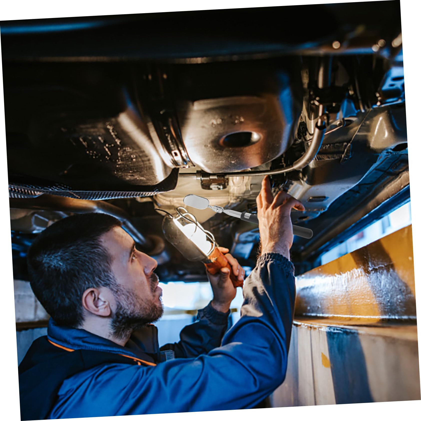 GRIRIW Chassis Inspection Mirror Flexible Telescoping Mirror Adjustable Inspection Mirror Telescoping Auto Inspection Mirror Inspection Mirror Telescoping Black Stainless Steel