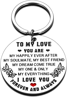 Anniversary for Him Her To My Love Keychain for Husband Wife Boyfriend Girlfriend Women Men Valentine Birthday Jewelry for Fiance Fiancee Groom Bride Christmas Thanksgiving Present