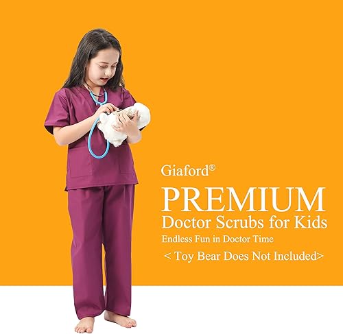 Miniatura 6 de Giaford Doctor Scrubs - Disfraz de doctor para niños y niñas, de 3 a 8 años