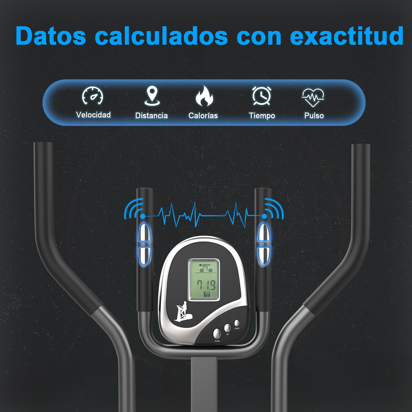 Bicicleta Elíptica para Casa, 2 en 1 Ergonómico Elliptical Cross Trainer con Asiento Ajustable Y Resistencia, Pantalla LCD, Ahorro De Espacio 265 LBS Capacidad De Carga