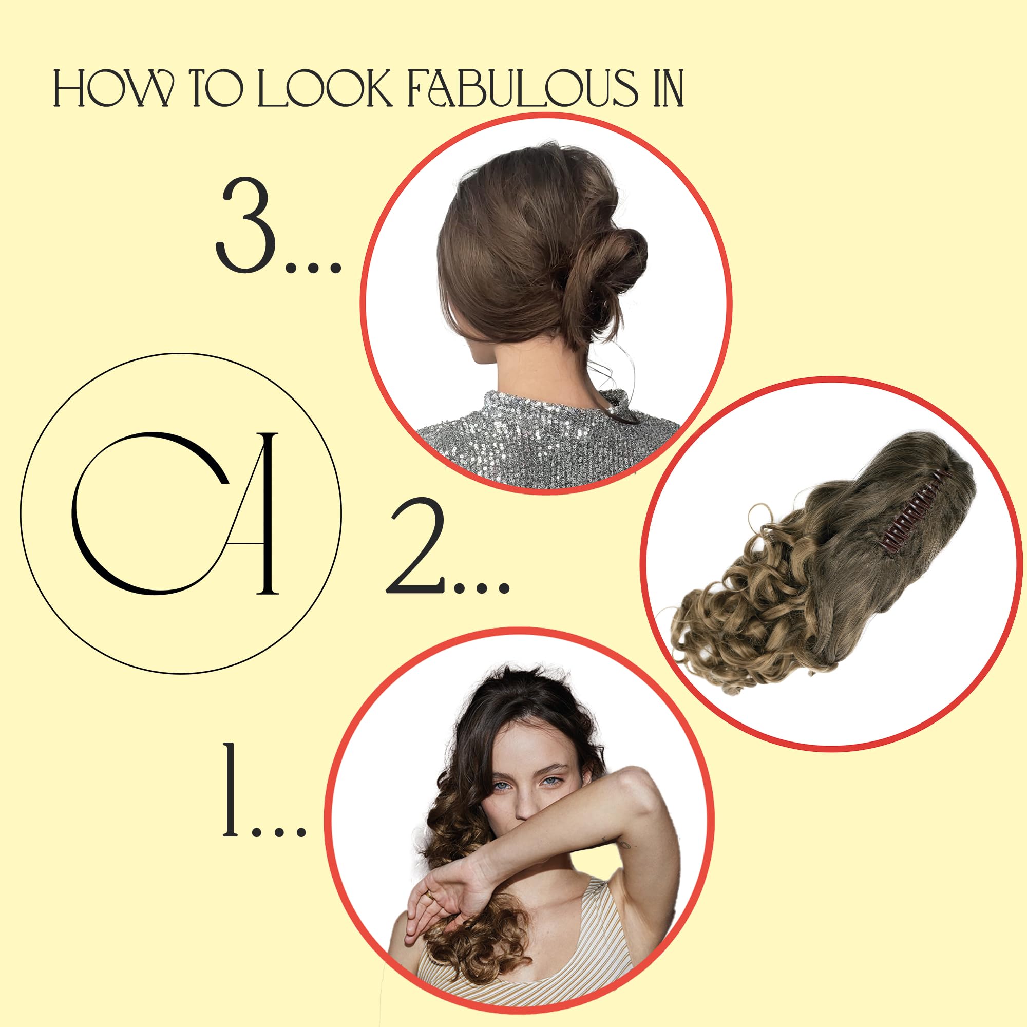 CAISHA 40cm Postizo Trenza Coleta Extensión De Cabello Voluminoso Ondulado Marrón Ombré H142