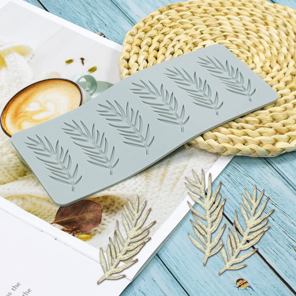 Fondant Silicone Moulds Tropical Leaves Silicone Imprint Mat Gum Paste Press Mold for Cake Chocolate Cupcake Decorating Cake Toppers Candy Cookies