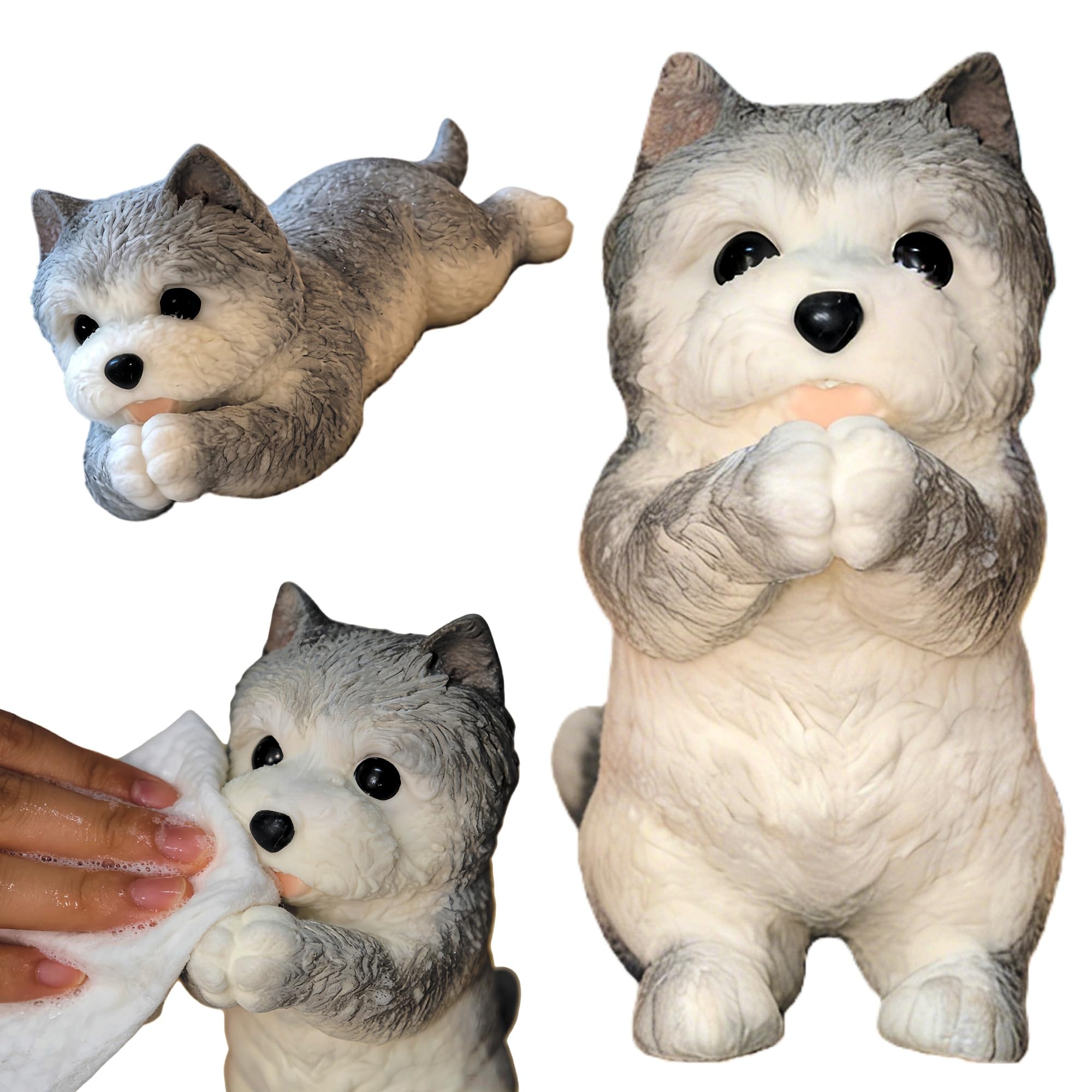 Photo 1 of Jumbo Taba Squishy Dog – Adorable Handmade Stress Relief Toy, Soft Squeeze Teddy for Kids & Adults, Perfect Relaxing Fidget Gift (8.3 Inches)