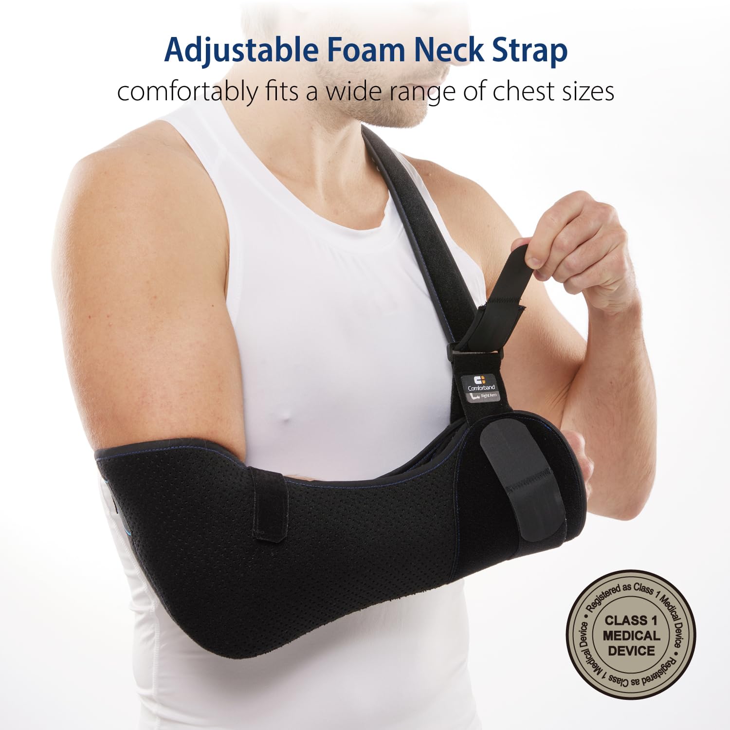Duluxe Shoulder Immobilizer Arm Sling – Medical Sling with Adjustable Shoulder and Waist Straps for Torn Rotator Cuff, Clavical, Elbow, Forearm Injury (Medium) - Image 5