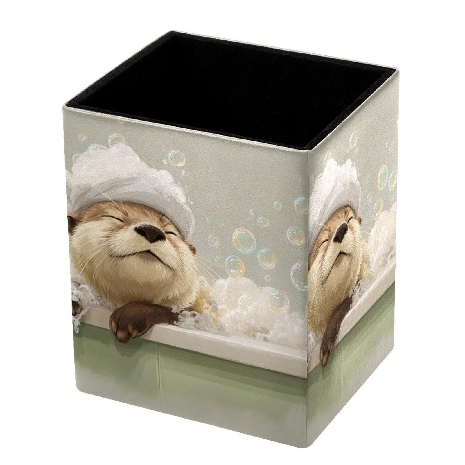 VAPOKF Pencil Holders for Desk, Cute Otter Printed Pen Holders Pen Pot Makeup Brushes Storage Desktop Stationery Supplies Organiser for Home Office