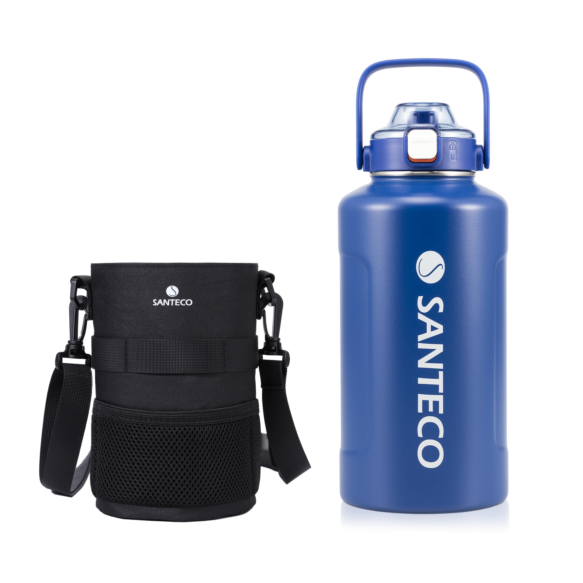 SANTECO 真空断熱 水筒 大容量 保冷 保温 1900ML ステンレスボト…