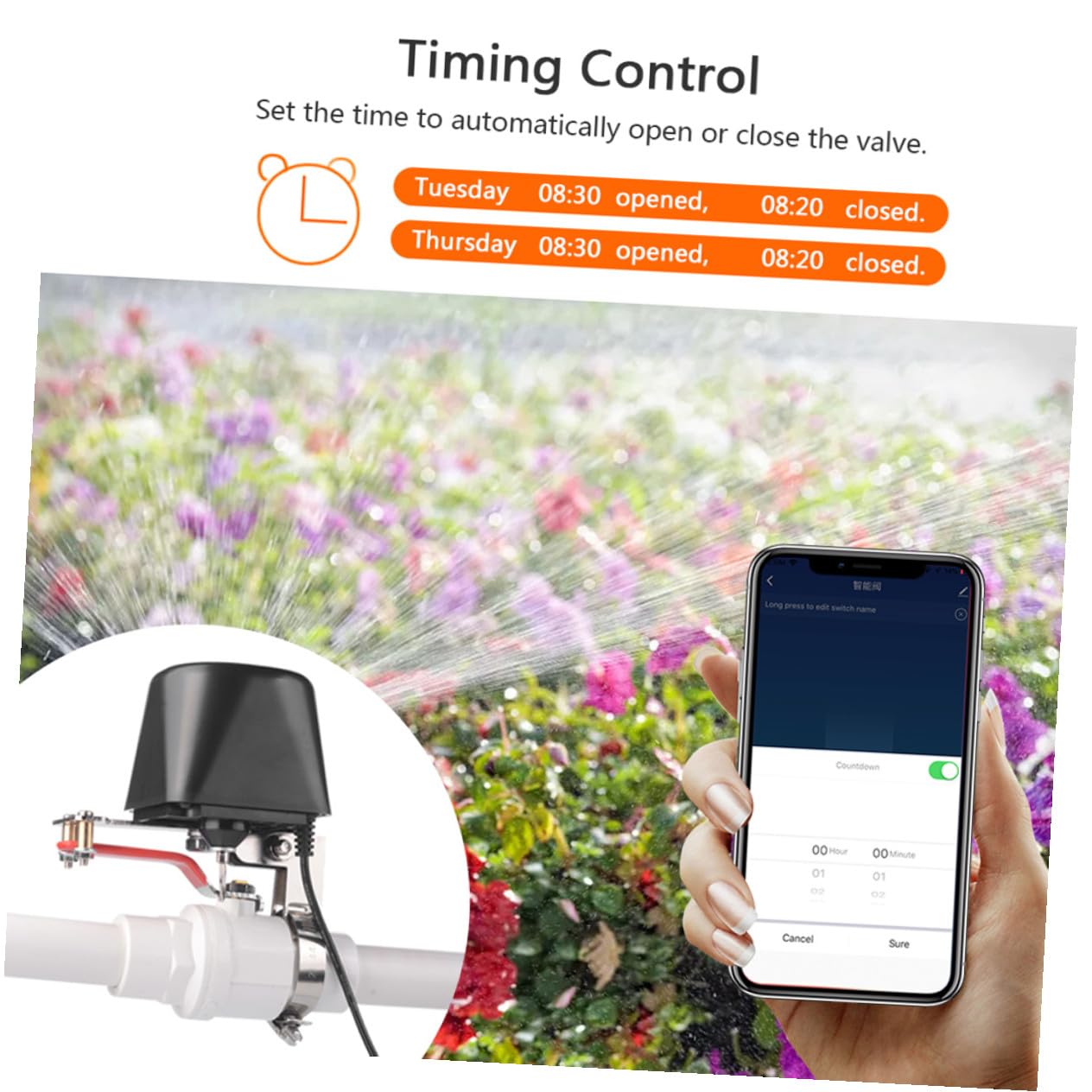 SUPVOX Valvola Sfera Intelligente a Controllo Vocale per Irrigazione Compatibile con Alexa