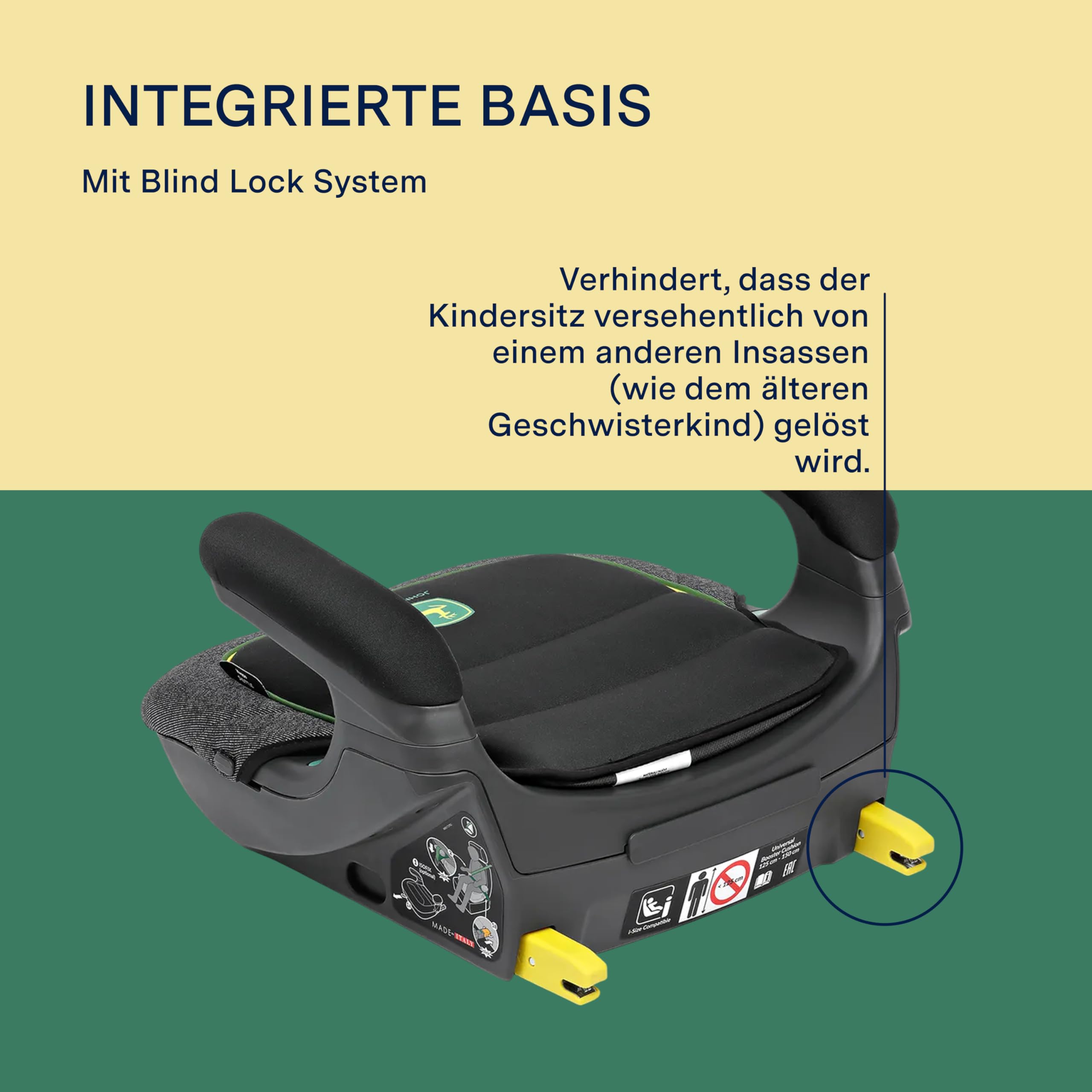 PEG Viaggio Shuttle Autositz, Auto-Sitzerhöhung mit ISOFIX für Kinder von 125 bis 150 cm (6-12 Jahre), 22-36 kg, John Deere