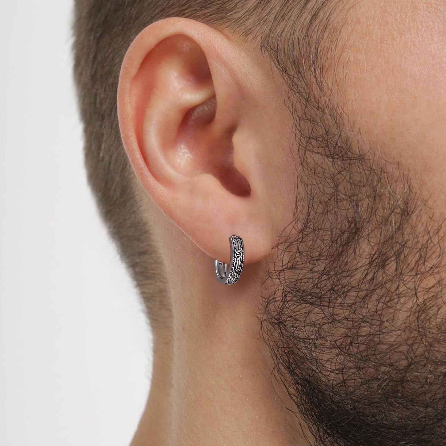 ADMETUS Keltische Knoten Creolen Silber 925 Keltische Creolen Huggies Hoop Ohrringe Herren Damen Klappcreolen Hypoallergene Ohrschmuck für Frauen Männer