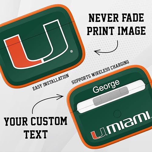 Vista 36 de AFFINITY BANDS Texas Longhorns HDX - Funda con nombre personalizado compatible con Apple AirPods Pro 1 y 2 (negro clásico)