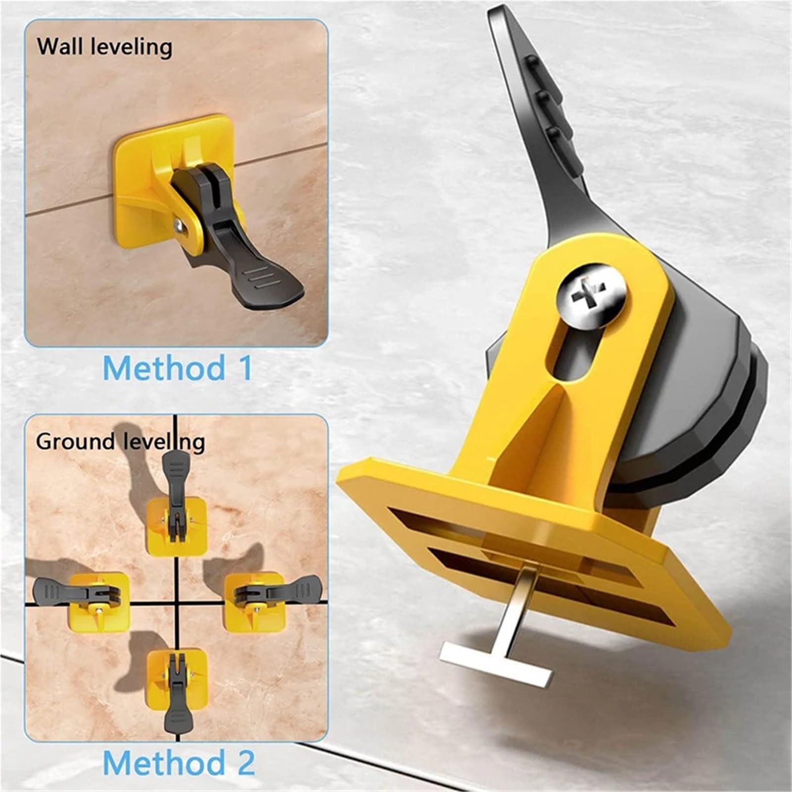 Sistema di livellamento delle piastrelle da 200/1100/1200 pezzi for pavimenti, pareti, distanziatori for, sistema, set parti utensili manuali for l'edilizia per Costruire, Muri, Pavimenti(SET 1)