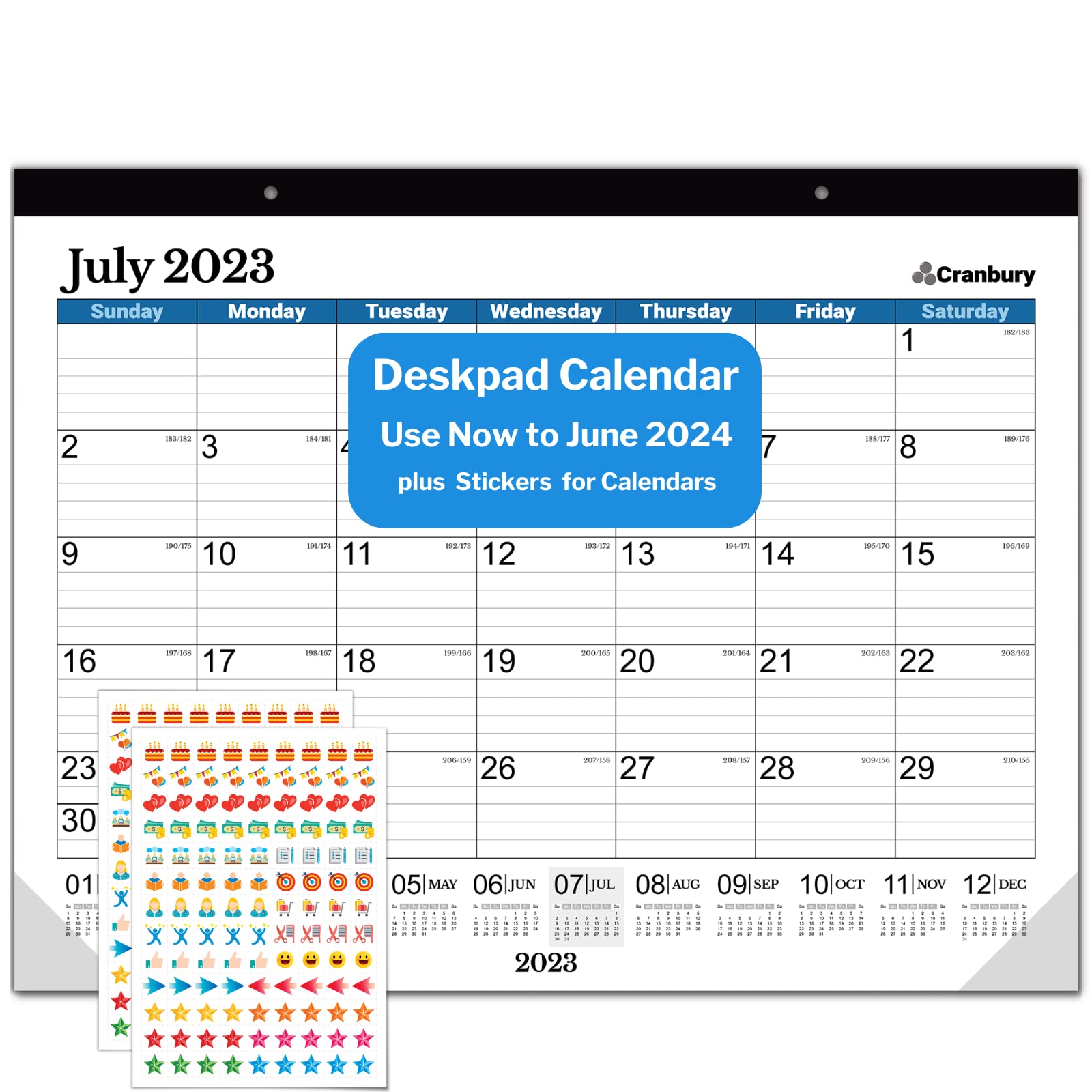 Amazon.com : CRANBURY Large Deskpad Calendar 2023 2024 - (Blue) 17x22", Use  Now to June 2024, Big Calendar 22x17" Large Deskpad Calendar or Large Wall  Calendar, Professional Monthly Desk Calendar, Stickers : Office Products