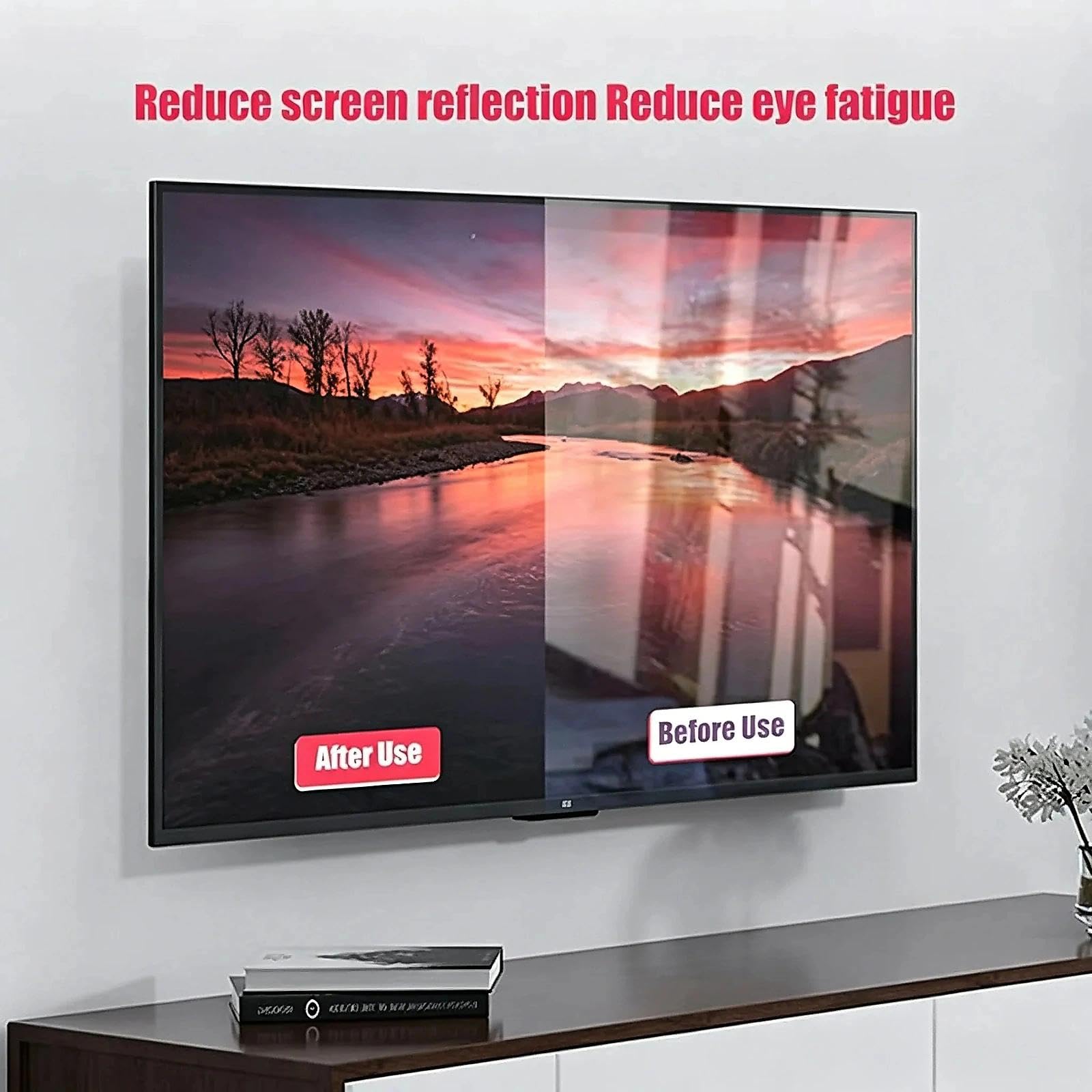 930 x 525 mm ochraniacz ekranu Smart TV, ochrona przed odblaskami, niebieskie światło, ochrona oczu, akcesoria telewizyjne, łagodzi zmęczenie oczu, wyświetlacz LCD LED 4k OLED QLED HD TV (106.7 cm 930