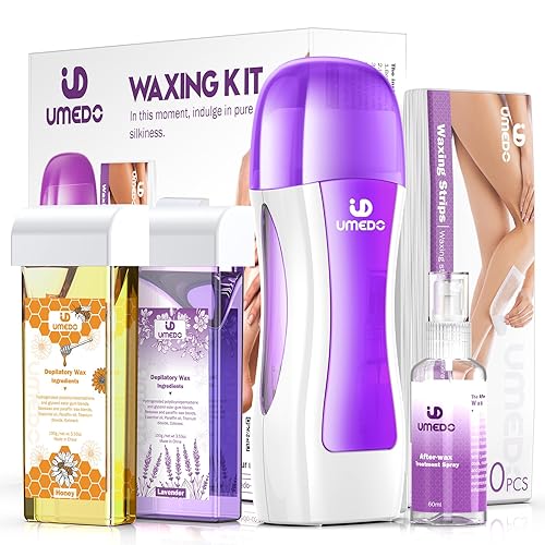 Umedo - Kit de cera enrollable para depilación, kit de depilación portátil para áreas más grandes y piel sensible, para mujeres y hombres con 2 disponible en Yaxa Colombia