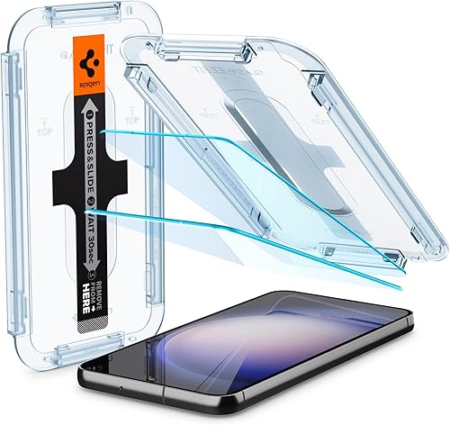Spigen Protector de pantalla de vidrio templado Glas.tR EZ Fit diseñado para Galaxy S23 Plus (2023) compatible con fundas, paquete de 2