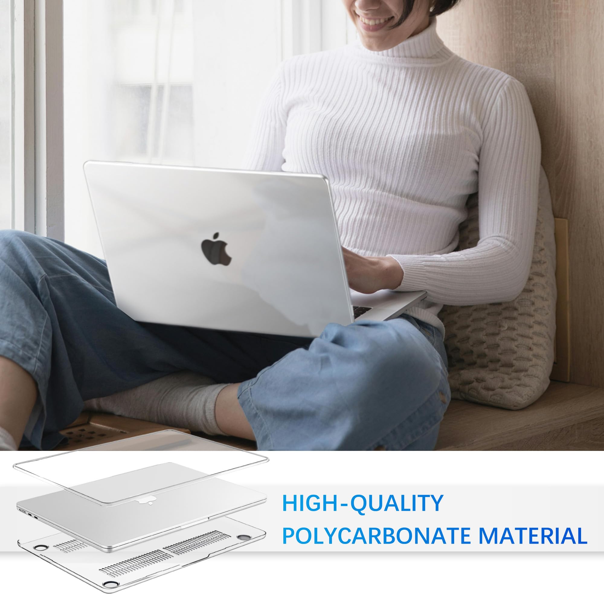 Coque Compatible MacBook Air 13 Pouces M1 2020 2019 2018 A2337 A2179 A1932, Housse Rigide en Plastique 13,3" Cristal Clair