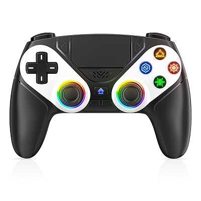 Gamrombo LED Wireless Controller for PS5, Compatible with PS5 Pro/Slim/PC, Dual Vibration, Macro/Turbo Function, 3.5mm Audio Jack, 6-Axis Motion Contro Gamepad with Speaker
