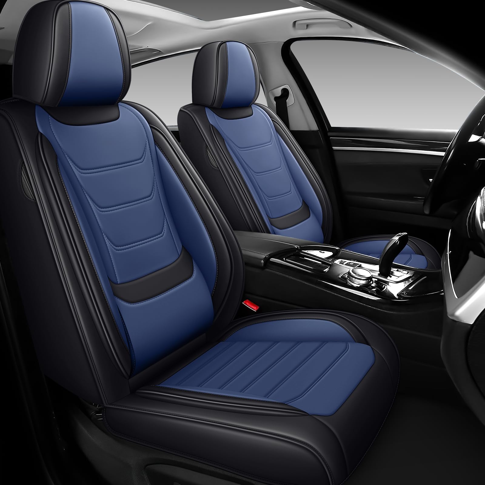 DHAEY Car Seat Covers for Mazda Mazda3 2004-2025, Sport Seat Covers, Napa Leather, Cool & Supportive for Performance Driving, 5PCS Full Set, Black